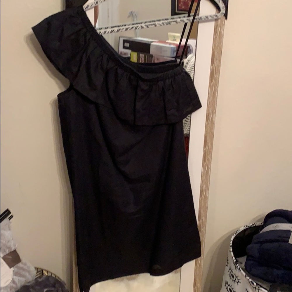 J. Crew one shoulder black dress!